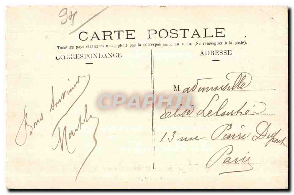 Chemin de La Varenne à Champigny — Éditeur non identifié, n° de série non visible — Verso