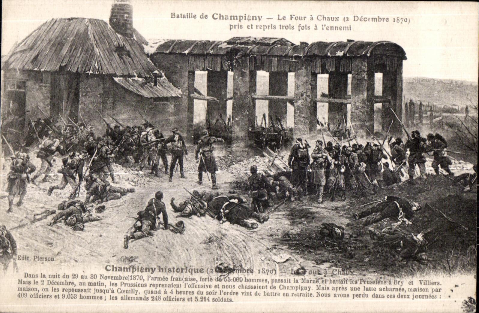 Bataille de Champigny — Le Four à Chaux (2 Décembre 1870) — Édit. Pierson