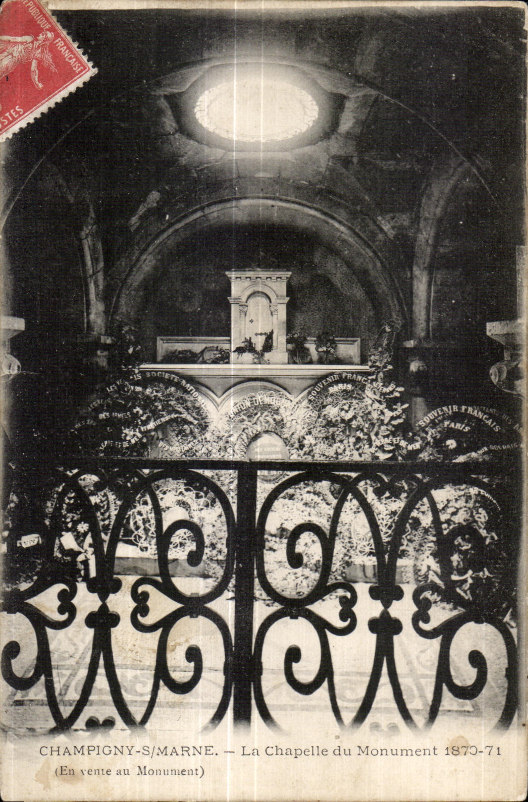 Champigny-sur-Marne — Die Kapelle des Denkmals 1870-71 — Französischer Erinnerungsbrief