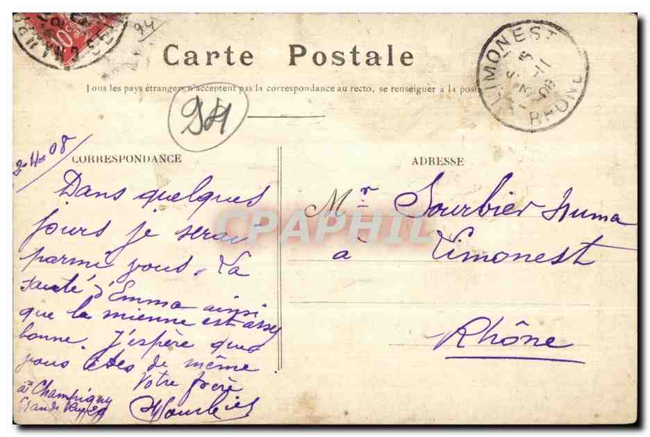 Champigny-sur-Marne — Die Kapelle des Denkmals 1870-71 — Französischer Erinnerungsbrief — Rückseite