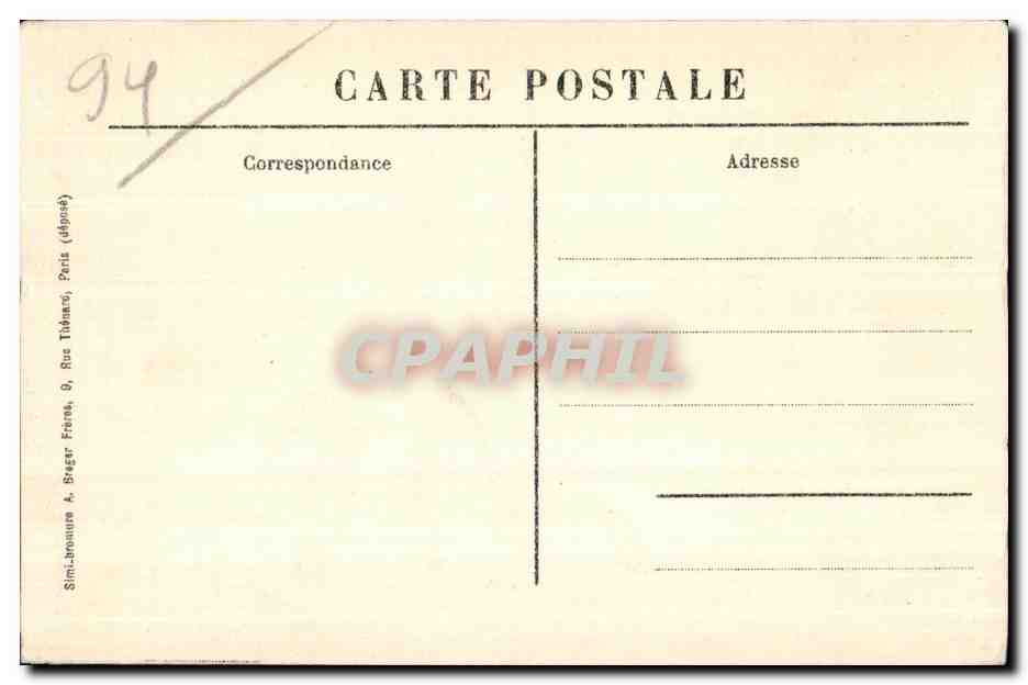 CPA Monument de la Defense de Champigny 1870 1871  — Rückseite
