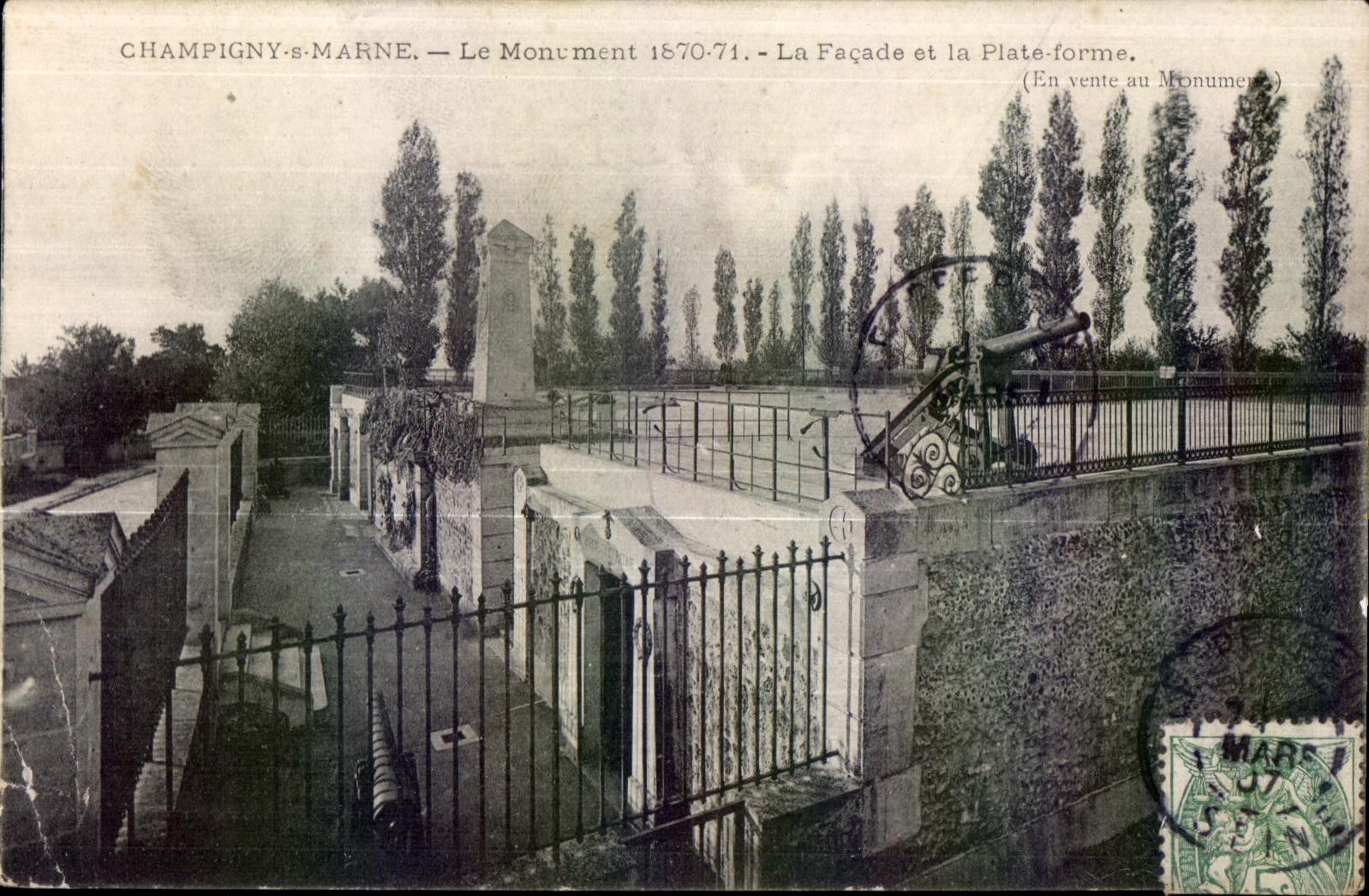 Champigny-sur-Marne — Le Monument 1870-71 — La Façade et la Plate-forme. (En vente au Monument)