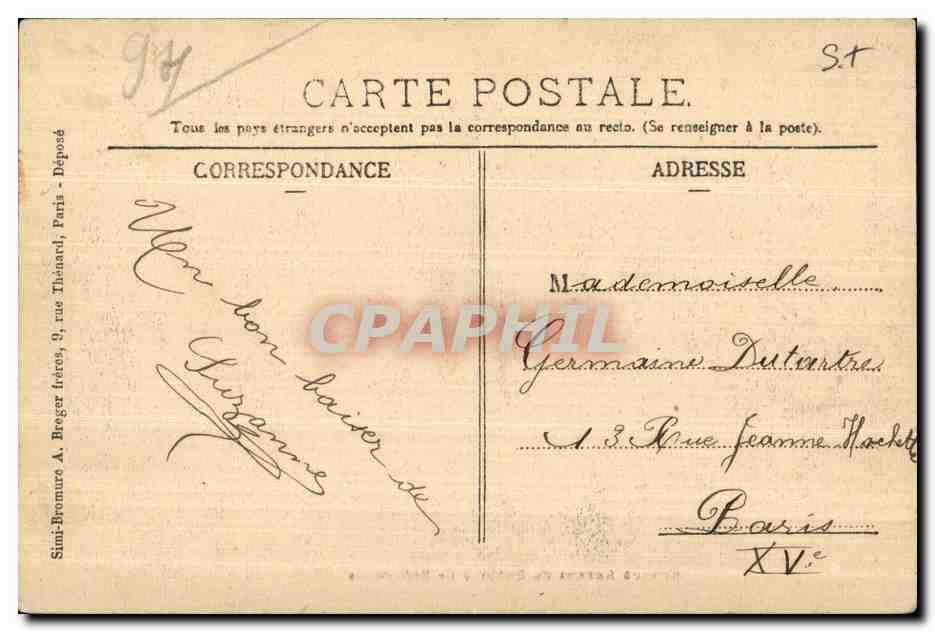 CPA Brevannes Avuenue du Chateau de Brevannes — Rückseite