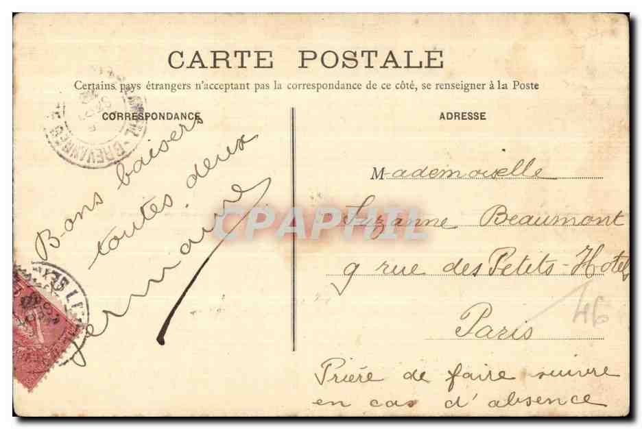 CPA Chateau de Brevannes Propriete du Prince Murat Les Douves — Rückseite