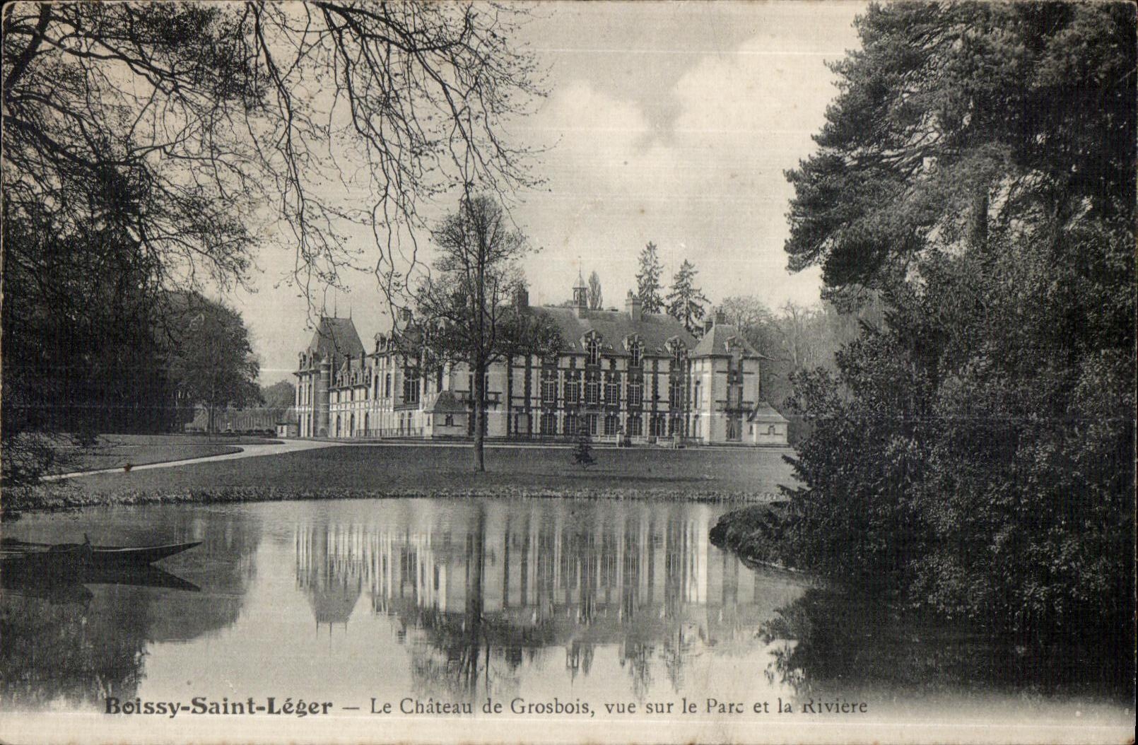 CPA Boissy Saint Leger Le Chateau de Grosbois vue sur le Pare et la Riviere