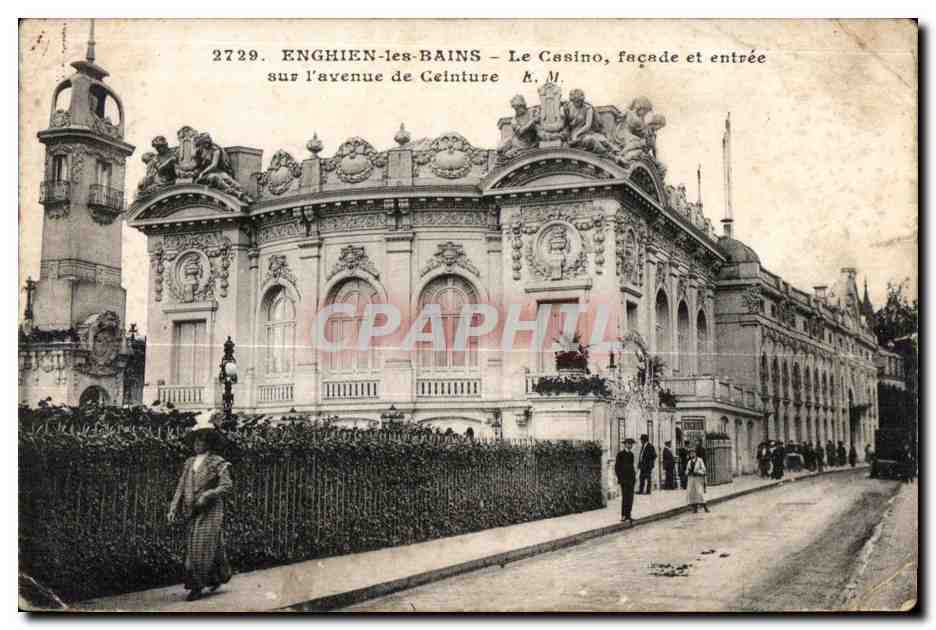 CPA Enghien les Bains Le Casino facade et entree sur I avenue de Ceinture