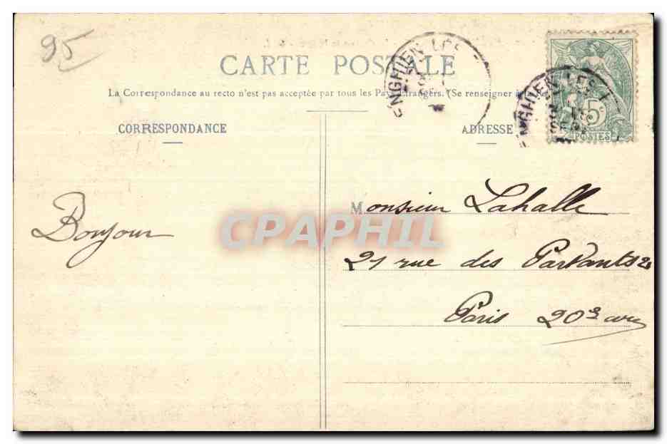 Enghien-les-Bains — Le Casino et le Lac — G. I. n° 1540 — Verso