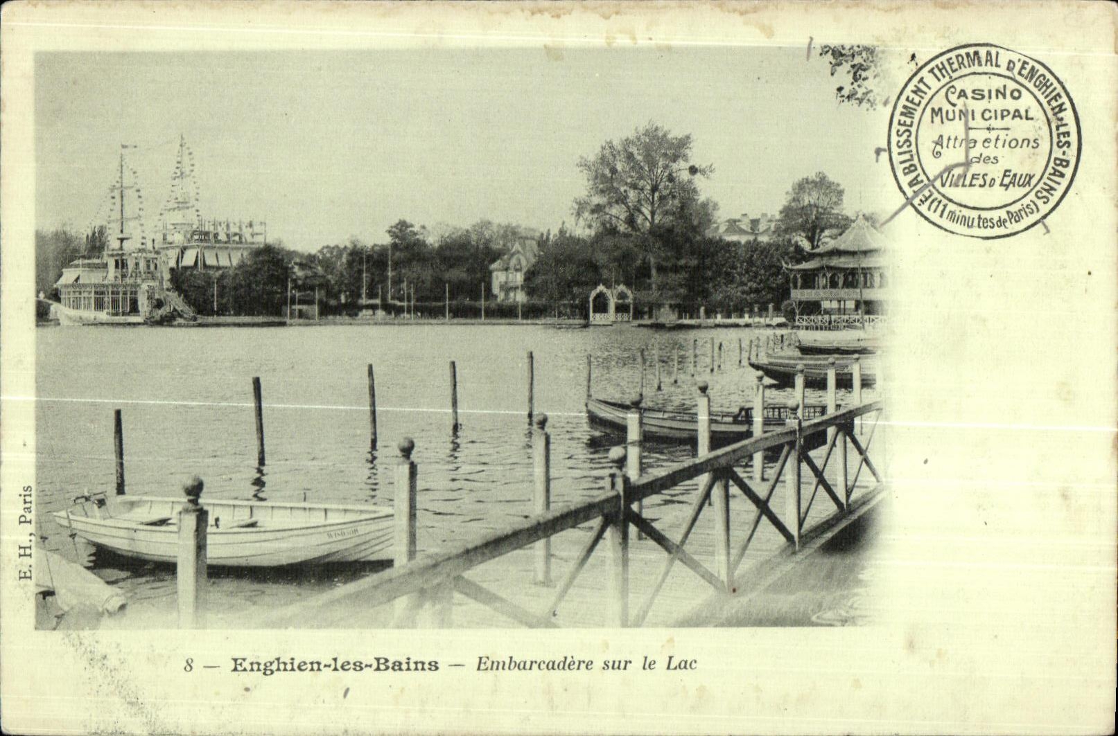 CPA Enghien Les Bains Embarcadere sur Le Lac