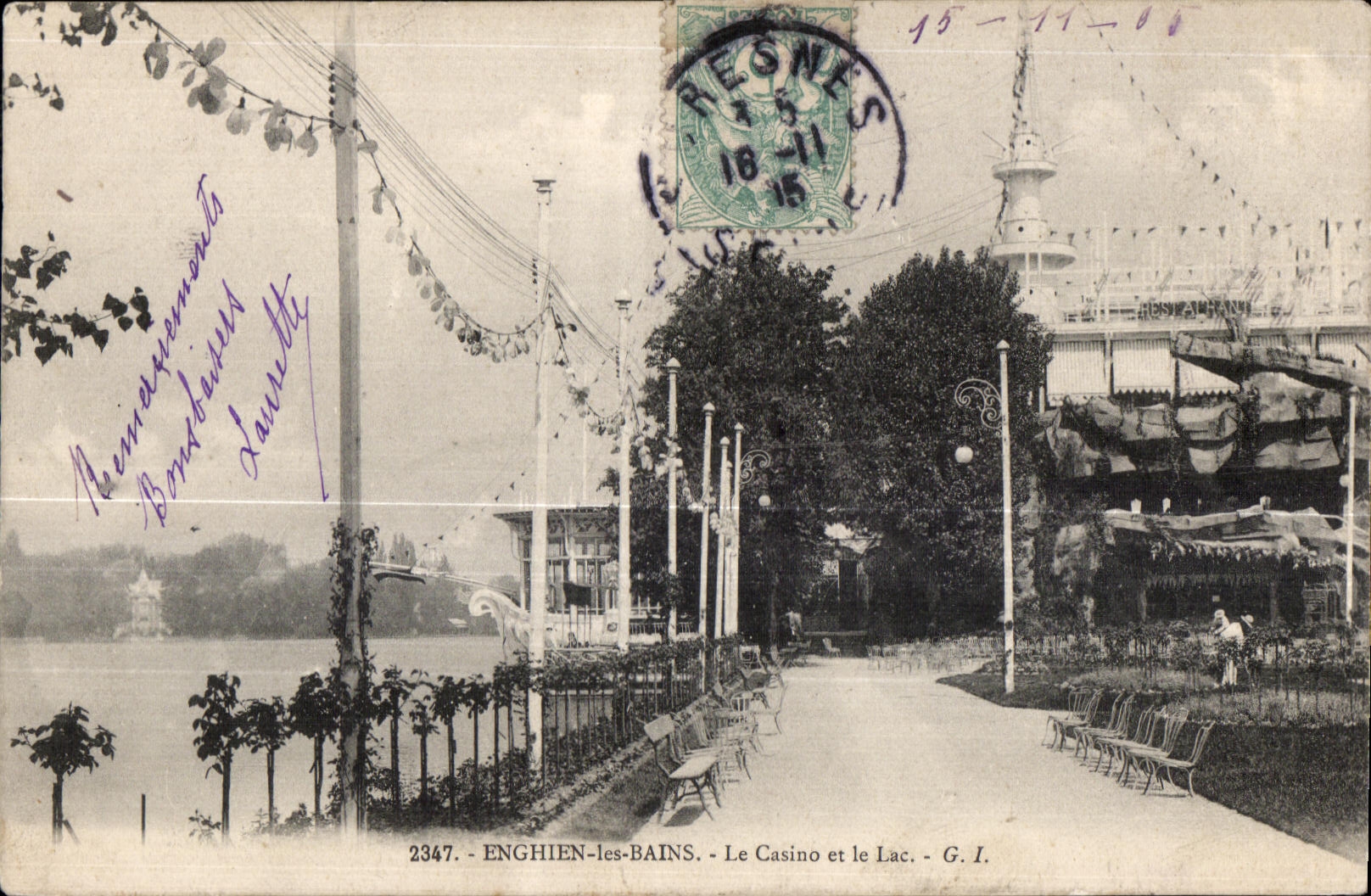 Enghien-les-Bains — The Casino and the Lake — G. I. n°2347