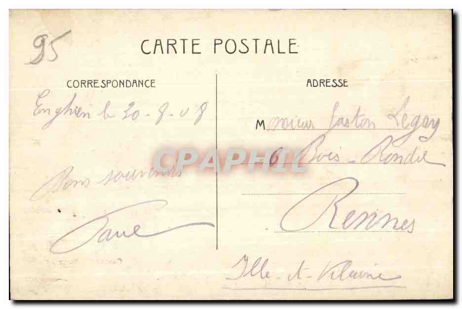CPA Enghien Les Bains Jerdin du Casion — Verso