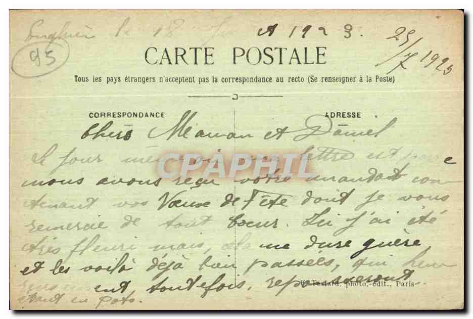 CPA Enghien Les Bains Le Casino et Lac — Verso