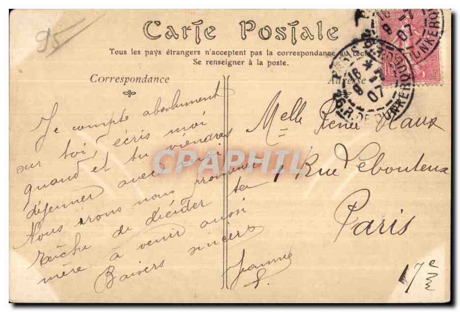 CPA Enghien les Bains La Grotte — Verso