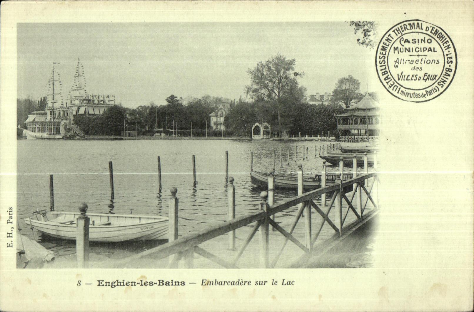 CPA Enghien les Bains Embarcadere sur le Lac