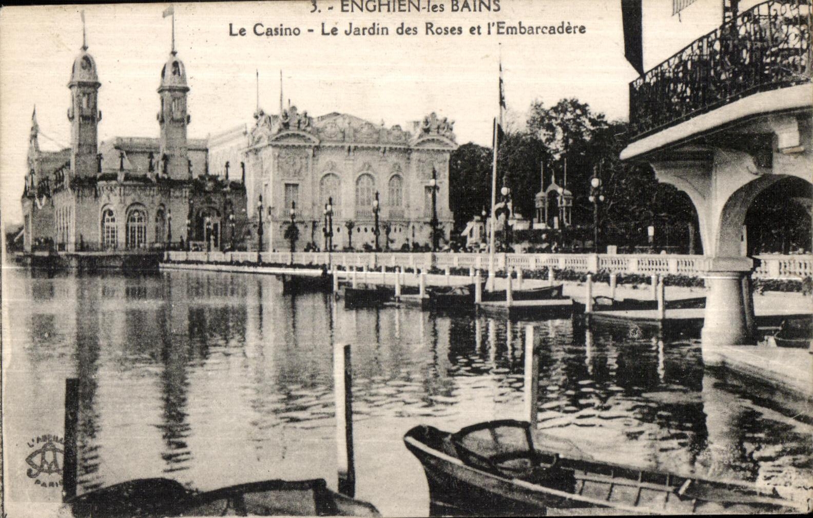 CPA Enghien les Bains Le Casino Le Jardin des Roses et I Embarcadere