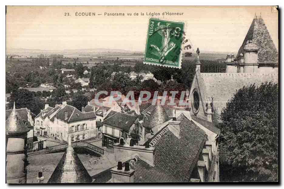CPA Ecouen Panorama vu de la Legion d Honneur 