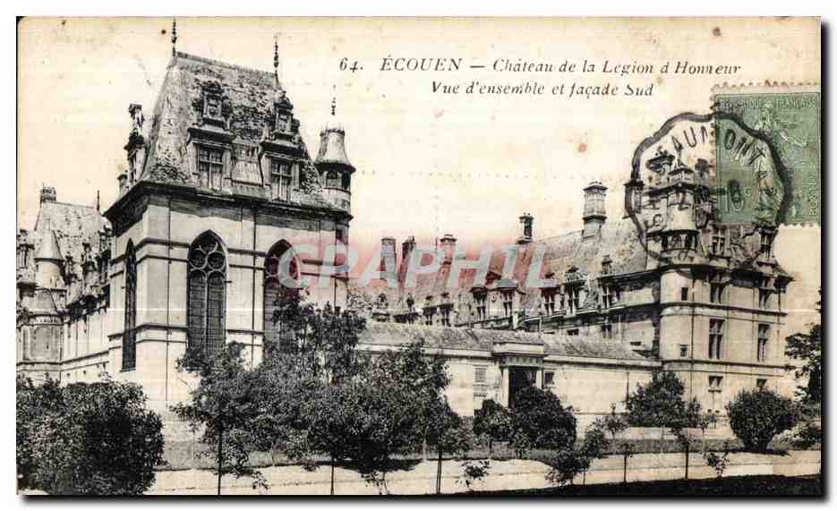 CPA Ecouen Chateau de la Legion d Honneur Vue d ensemble et jacade Sud