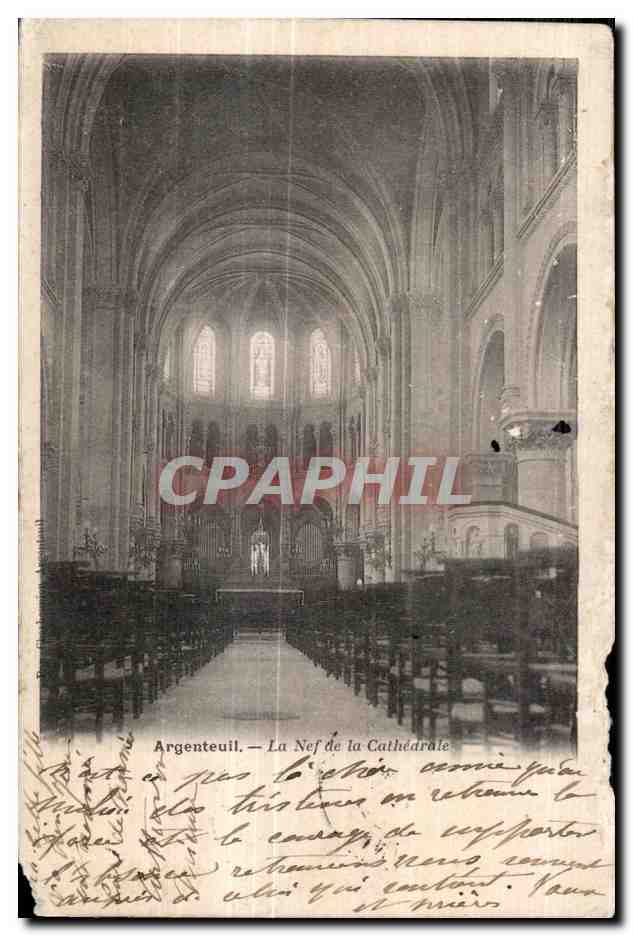 CPA Argenteuil La Nef de la Cathedrale Orgue