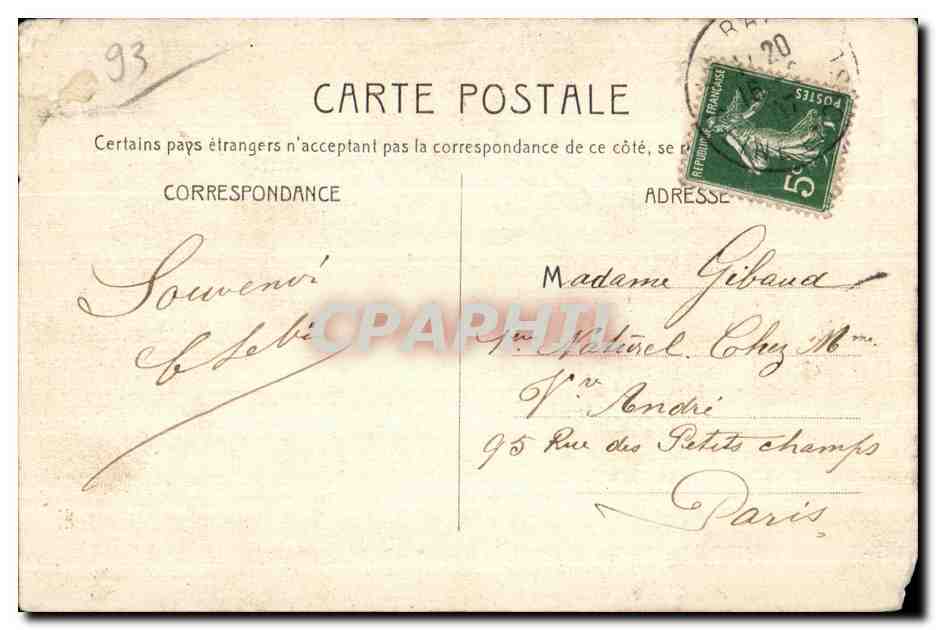 CPA Clichy sous Bois Chapelle N D des Anges Les trois croix et la source — Rückseite