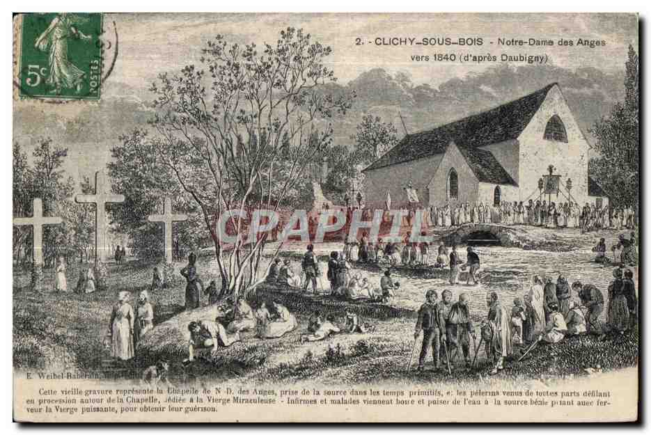 CPA Clichy Sous Bois Notre Dame des Anges vers 1840 (d apres Daubigny)