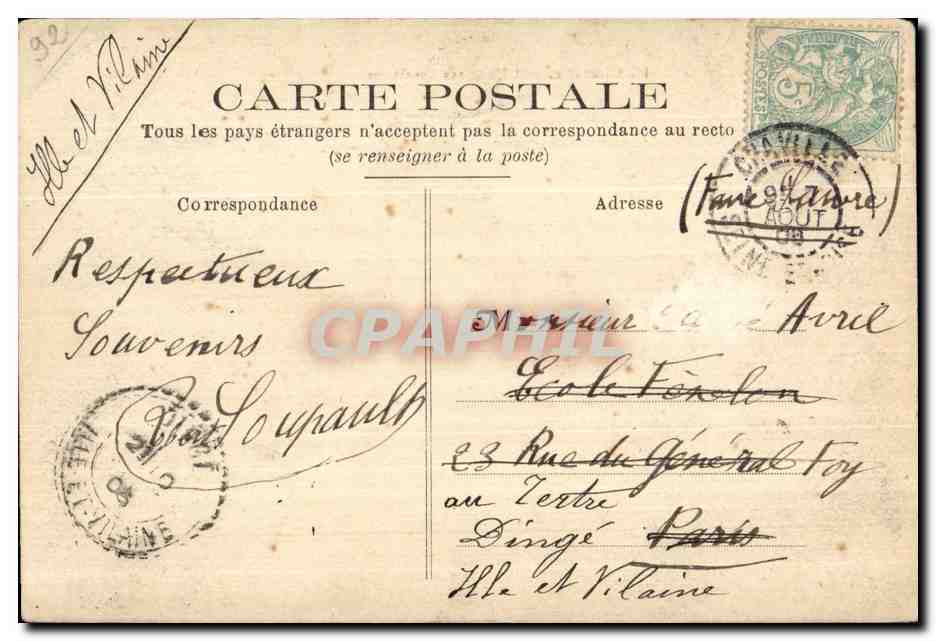CPA Chaville L Elang aux Ecrevisses — Rückseite