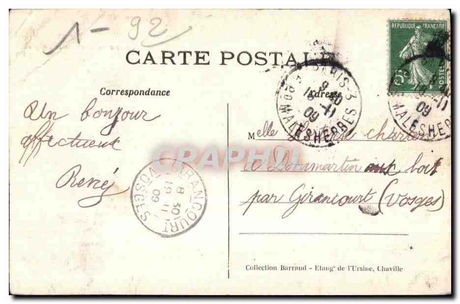 CPA Chaville Reverie du bord de I Etang Enfant — Rückseite
