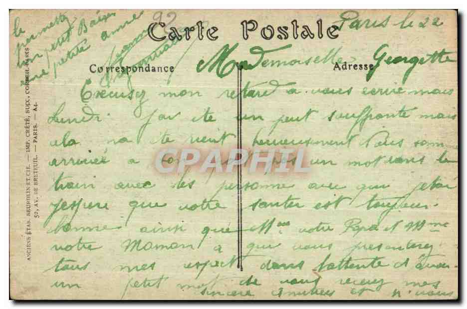 CPA Bois De Boulogne Chalet des Iles au grand Lac — Rückseite