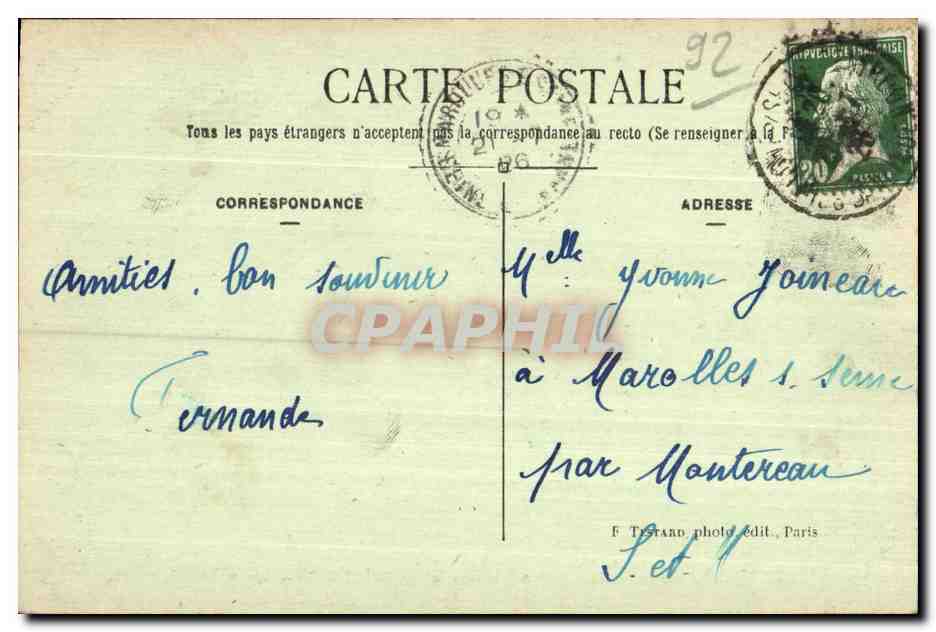 CPA Boulogne sur Seine La Mairie et la Piece d Eau vues des Jardins — Rückseite