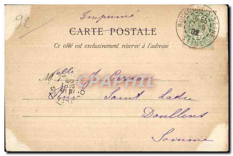 CPA Boulogne Sur Seine Le Rond Point — Rückseite