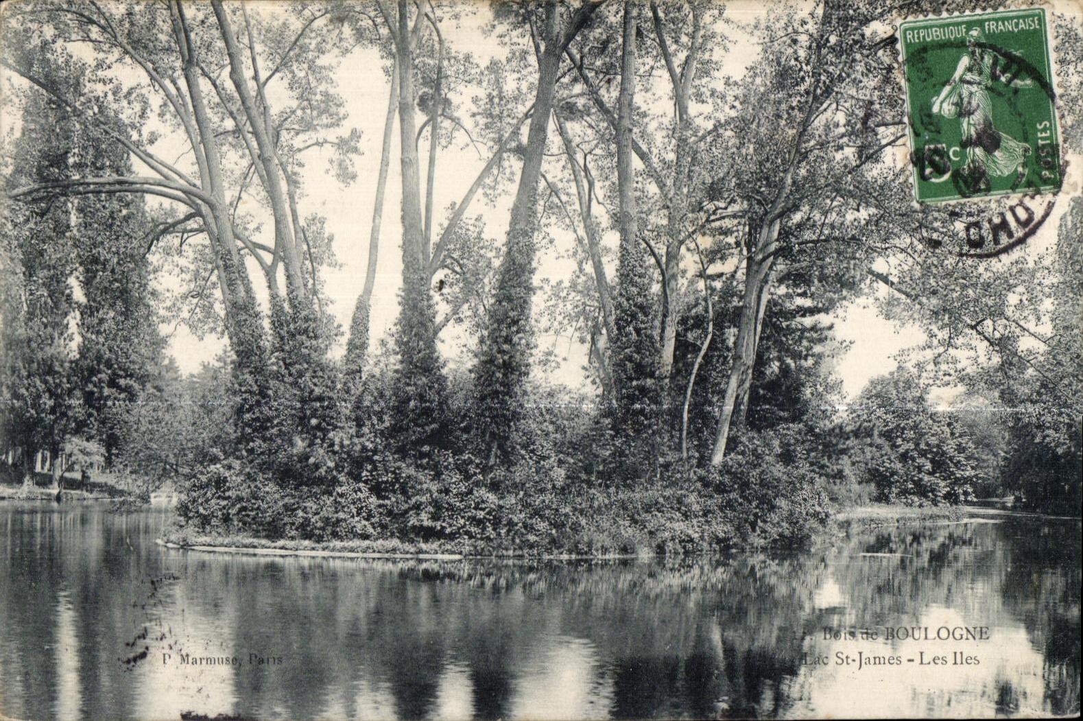 Bois de Boulogne - Lac St-James - Les Îles — D. Marmuse, Paris