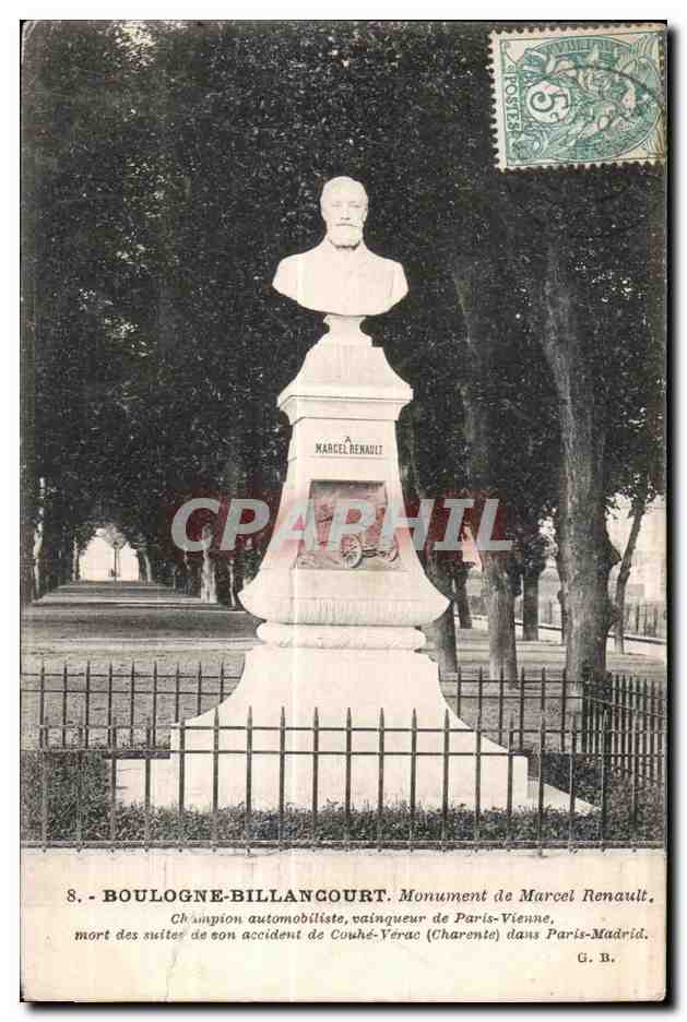 Boulogne-Billancourt — Monument de Marcel Renault — G. B.