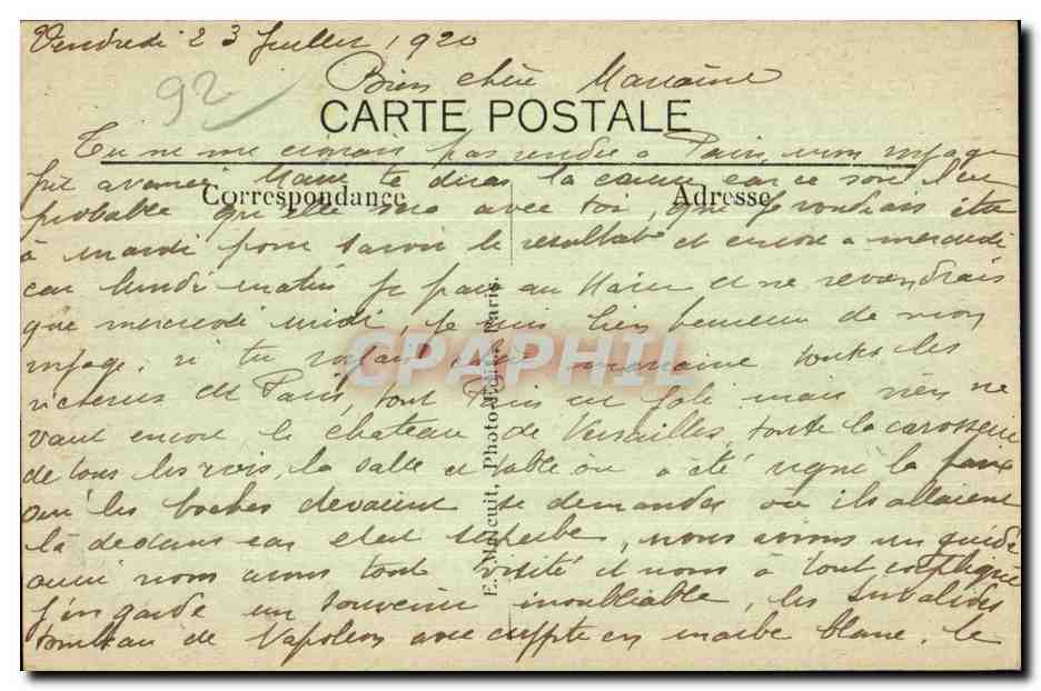 CPA Les Bords de la Seine Le Pont de Sevres Boulogne st Cloud et le Mont Valerien — Rückseite