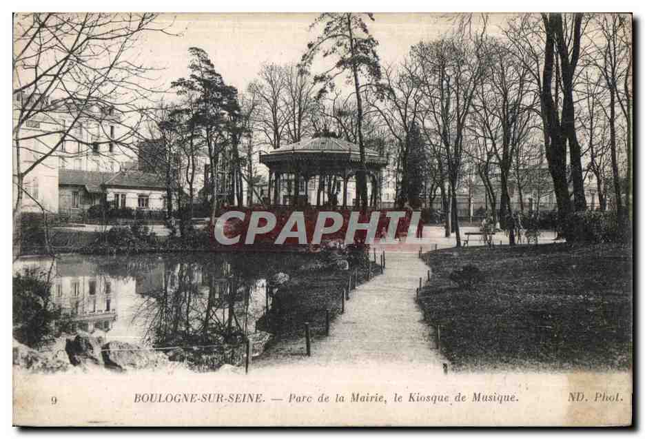 CPA Boulogne Sur Seine Parc de la Mairie le Kiosque de Musique