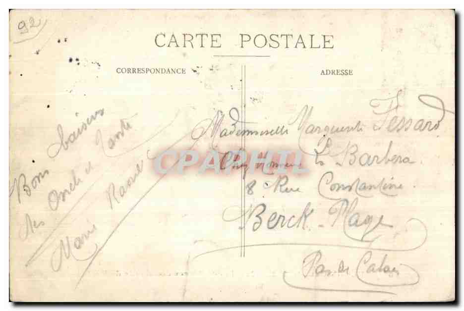 CPA Boulogne sur Seine Jardin des Serves de la Ville de Paris — Rückseite