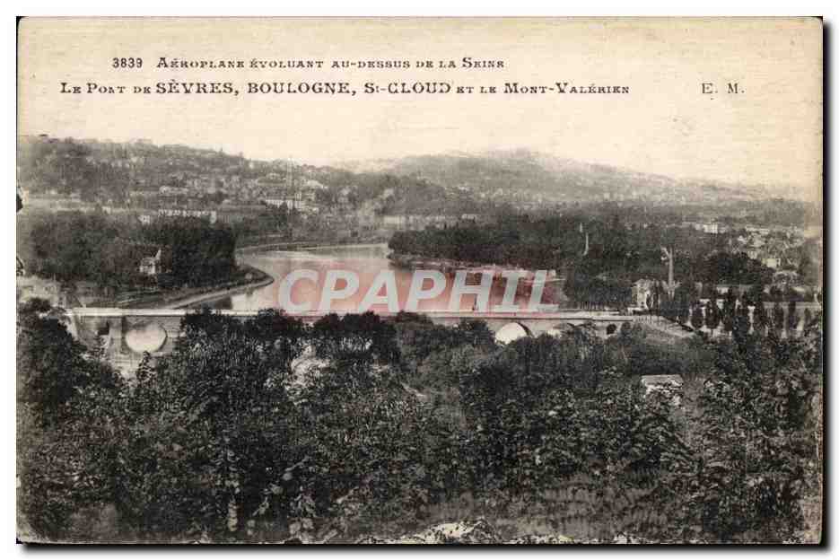 CPA Arroplane Rvoluant Au Drssus Dr La Srinr Lr Pont Dr Sevres Boulogne St Gloud