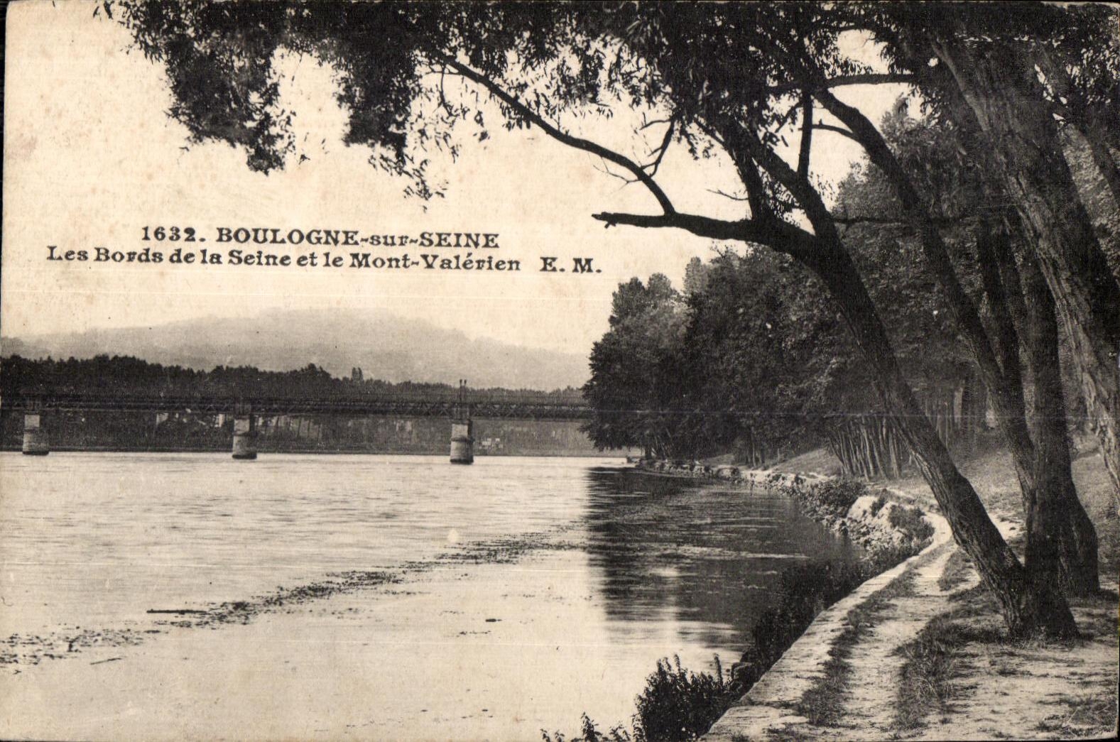 CPA Boulogne sur Seine Les Bords de la Seine et le Mont Valerien