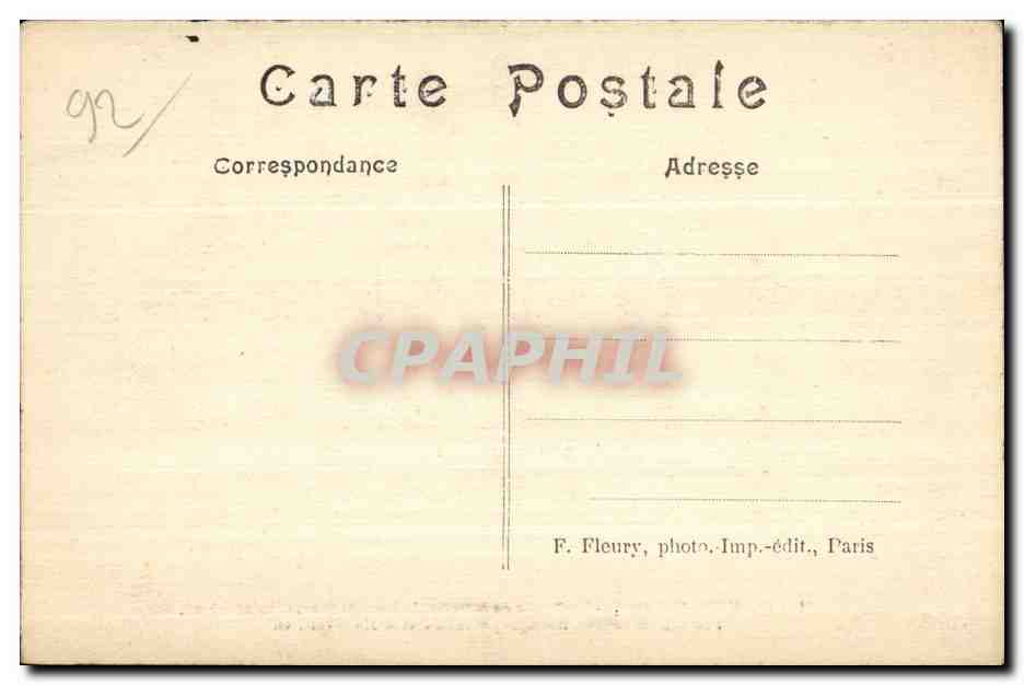 CPA Bellevue meudon la boucle de la seine le pont de severs saint cloud I lle seguin sevres boulogne suresnes Avion — Rückseite