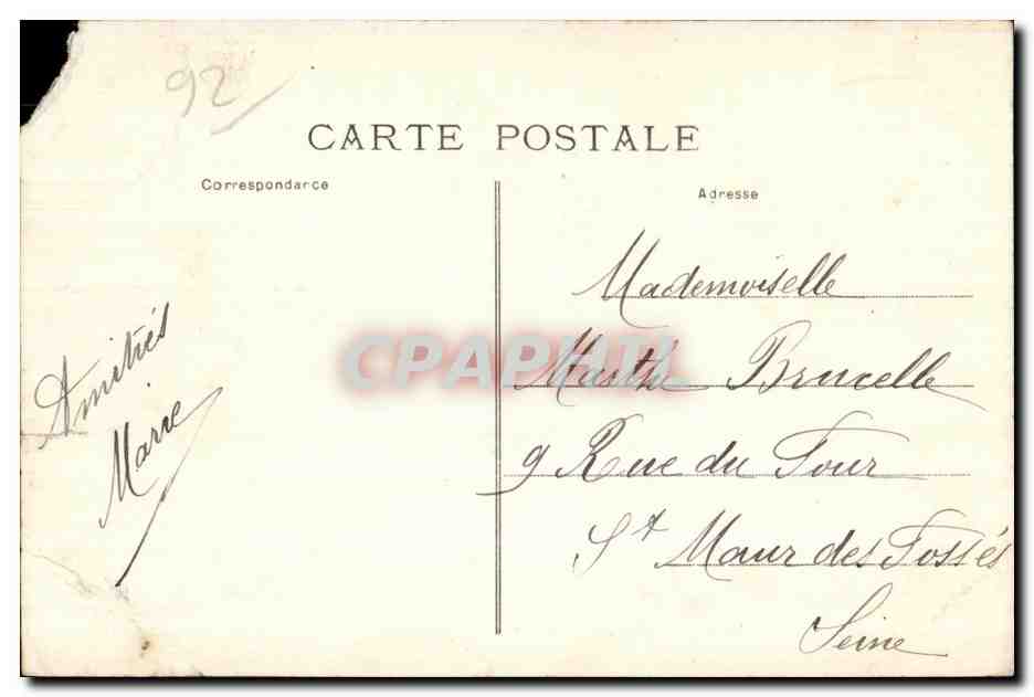 CPA Bellevue meudon L avenue du chateau — Rückseite