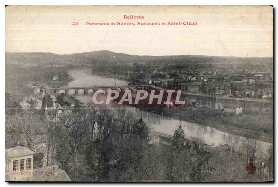 CPA Bellevue panorama de sevres suresnes et saint cloud
