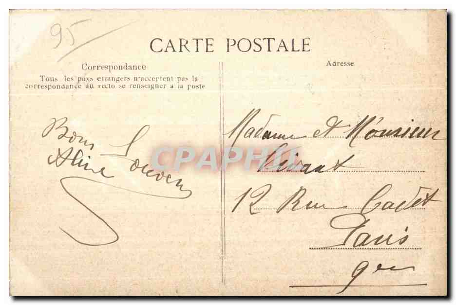 CPA Chateau de franville le grand perron — Back