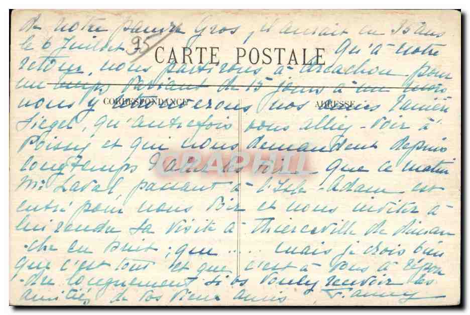 CPA Souvenir de la guerre 1914-1915 le pont de parmain detruit par le genie francais en aout 1914 — Back