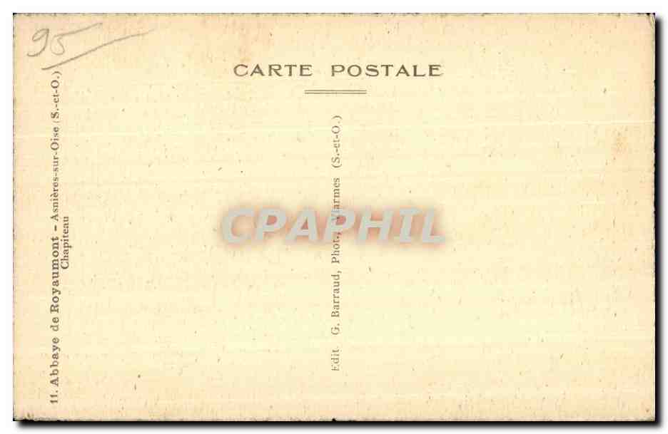 Capitel de cesta — Abadía de Royaumont — G. Barraud, Harmes — Reverso