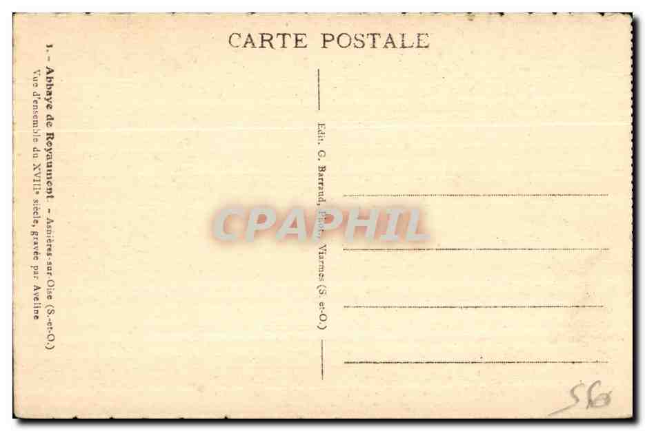 CPA Abbaye de royaumont asnieres oise (S et O )  — Back