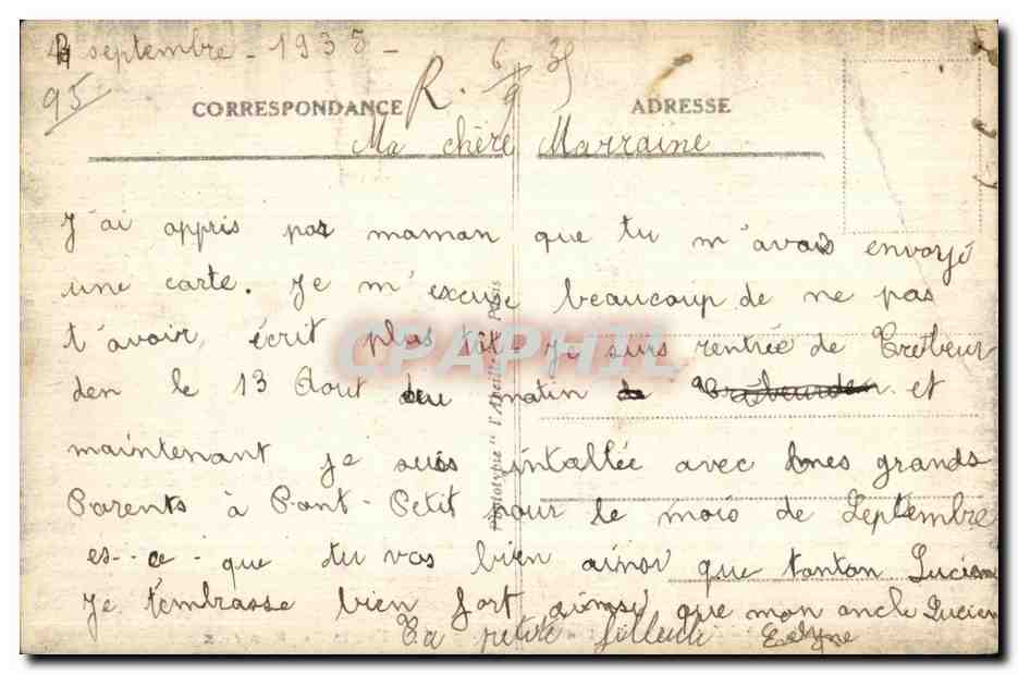 CPA Pontoise Eglise St Maclou Les Fonts Baptismaux — Back