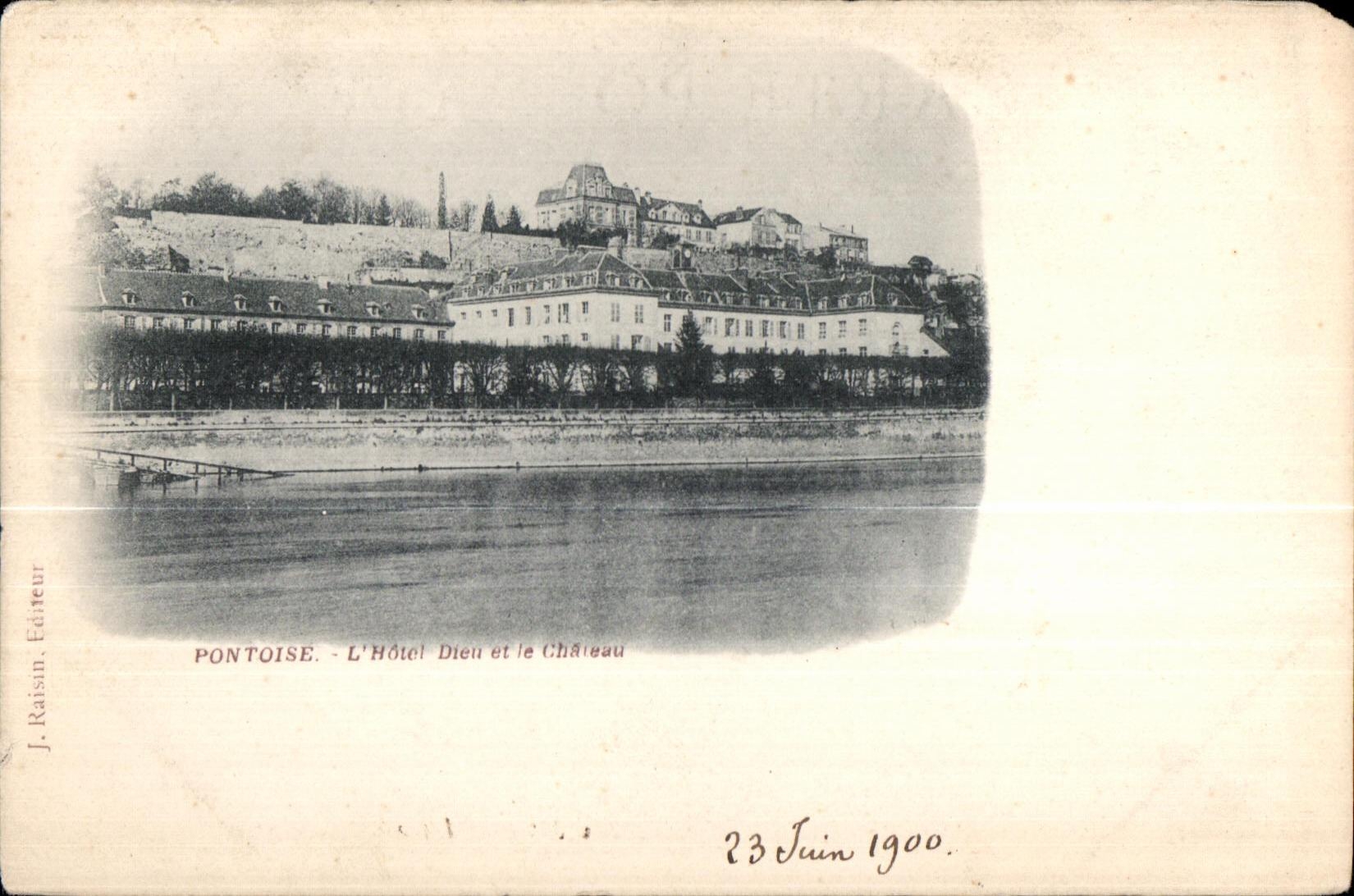 CPA Pontoise L Hotel Dieu Et Le Chateau
