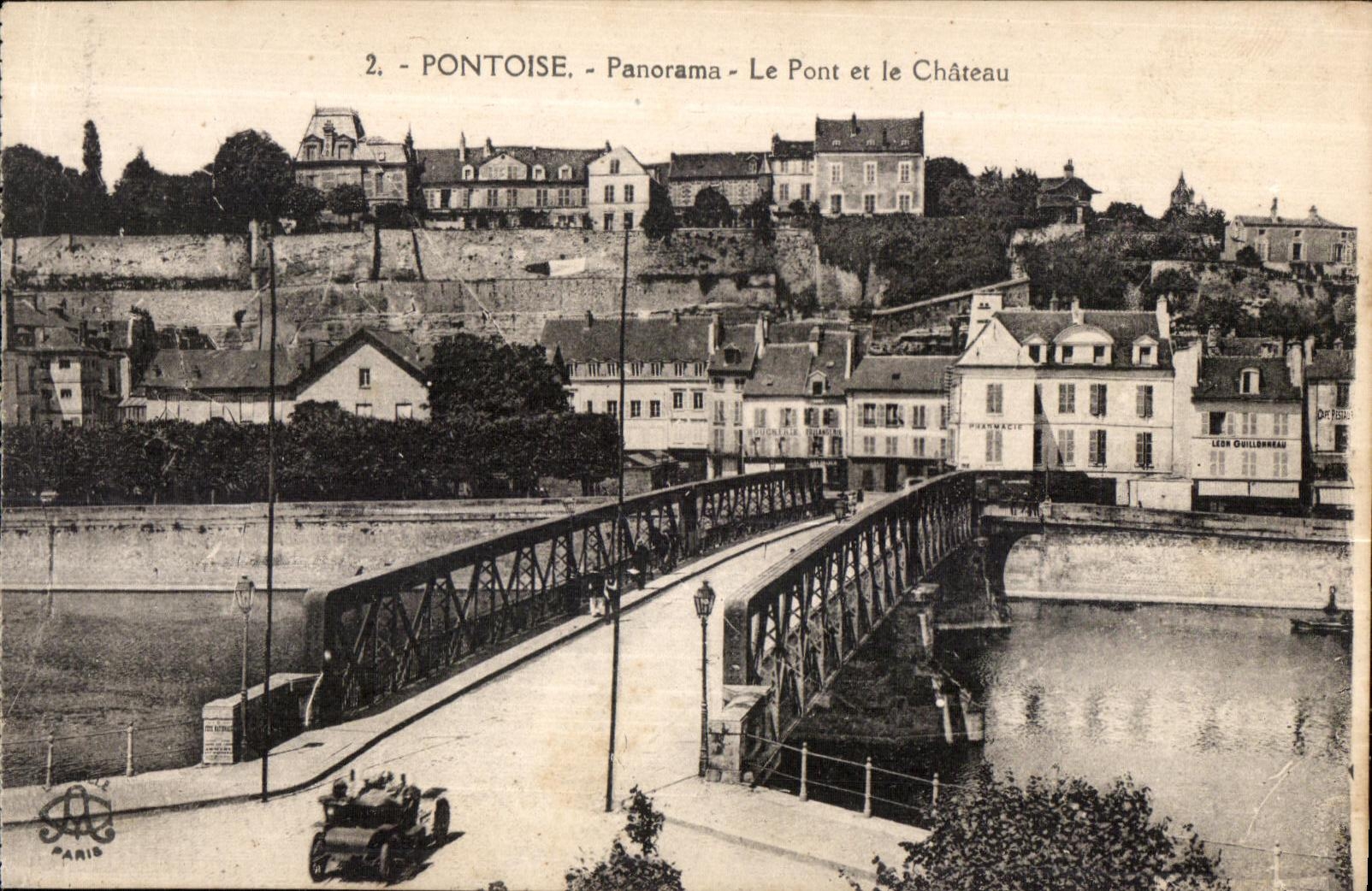 CPA Pontoise Panorama Le Pont et Le Chateau