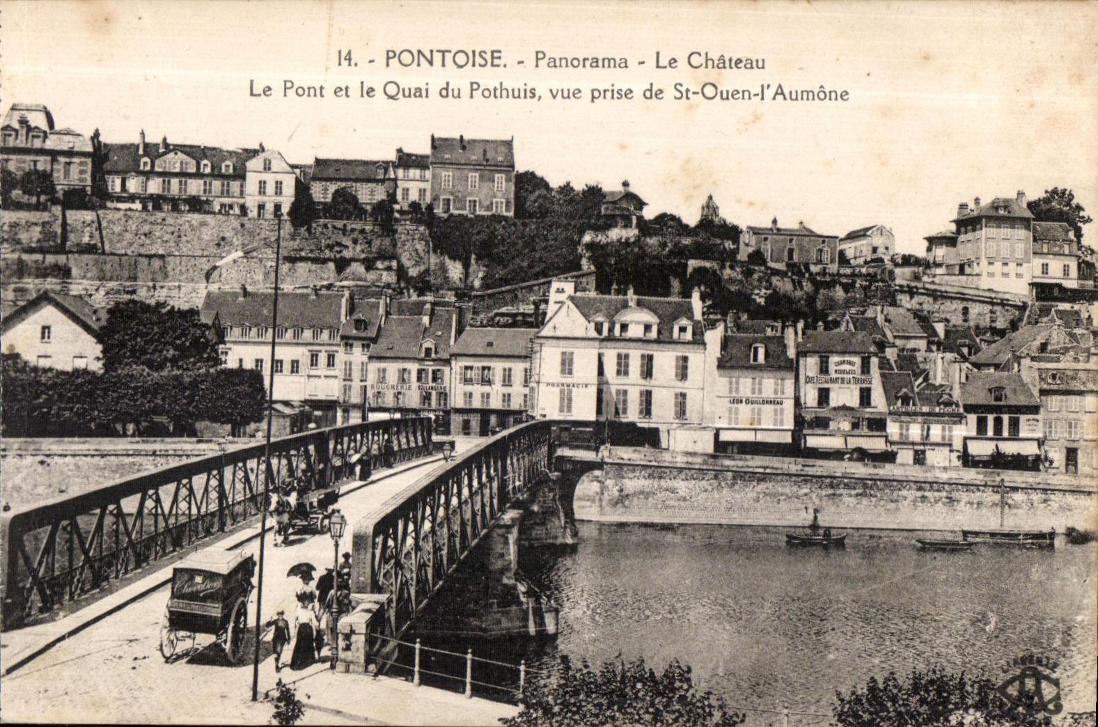 CPA Pontoise Panormam Le Chateau Le POnt et Le Quai Du Pothuis Vue Prise de St Ouen I Aumone