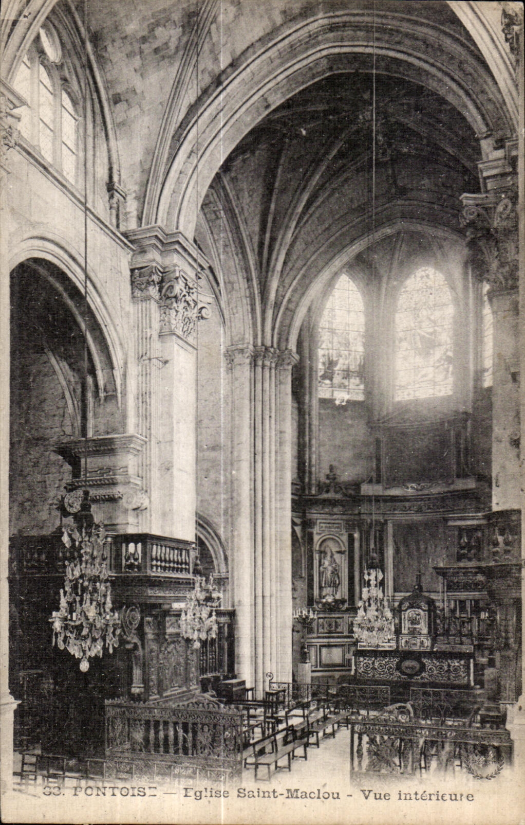 CPA Pontoise Eglise Saint Maclou Vue Incrieute