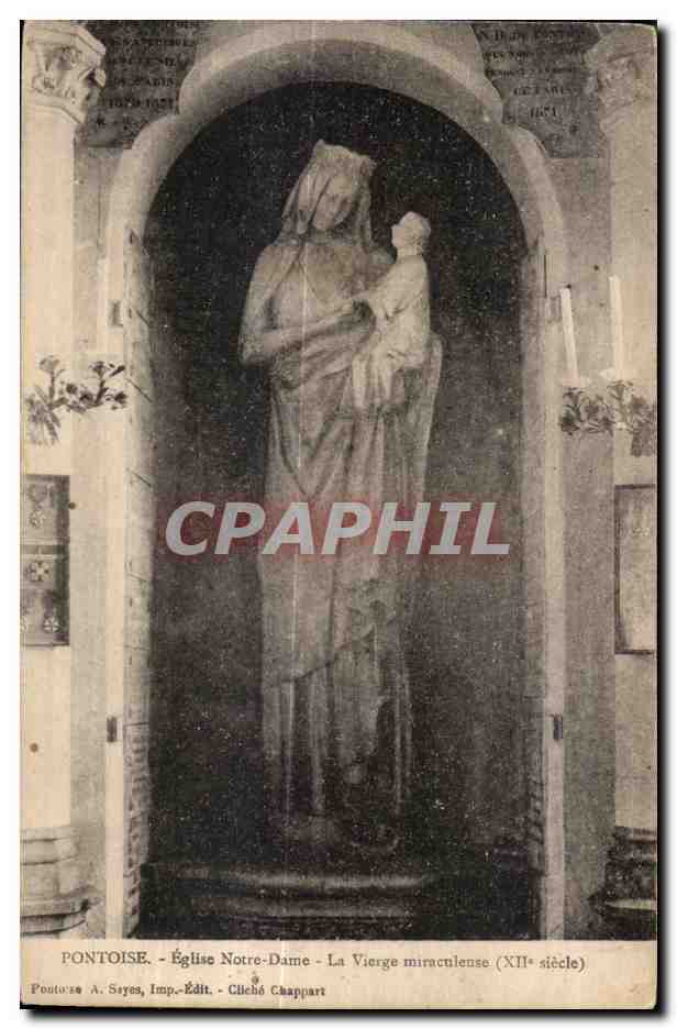 Pontoise - Église Notre-Dame - La Vierge miraculense (XIIe siècle)
