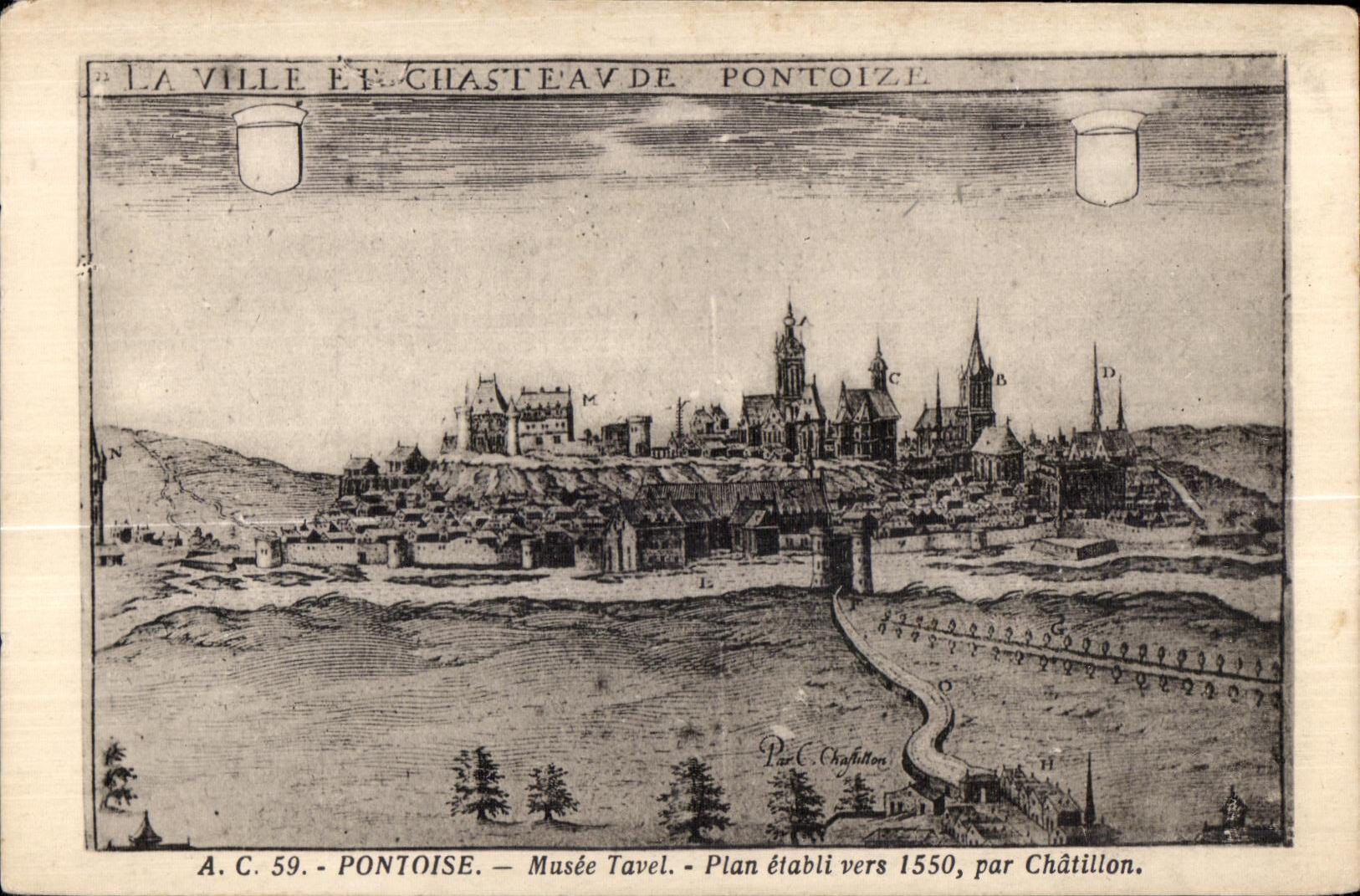 CPA Pontoise Musee Plan etabli Vers 1550 Par Chatillon