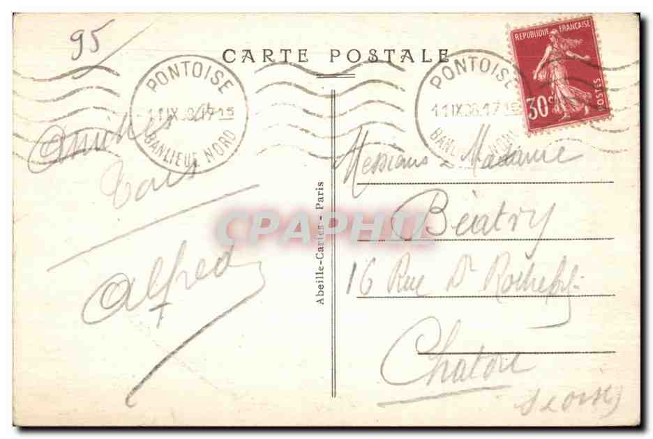 CPA Pontoise Je Vais dit Jeter mon Bonnet a Celle Qui a Le Plus Souvent Trompe Son Mari — Back